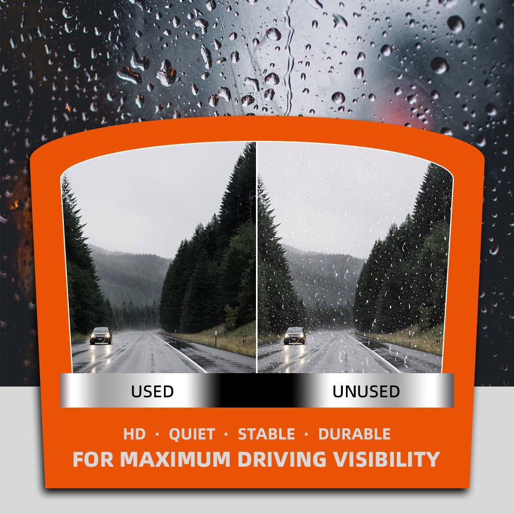 Visibility comparison showing clear vs worn wipers